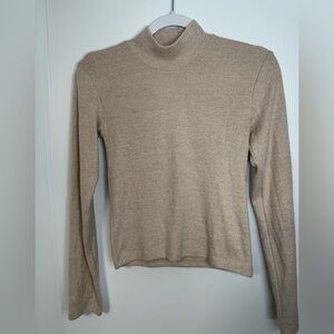 Zara Beige Long Sleeve Top Sz Small